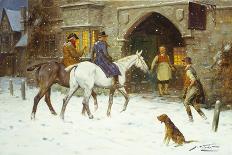 Travellers Entering the Courtyard of an Inn in Winter-George Wright-Giclee Print