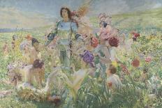 Le chevalier aux fleurs (tiré de Wagner, Parsifal)-Georges Antoine Rochegrosse-Stretched Canvas