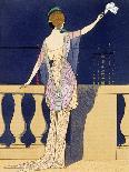 Woman: Narrow Pleated Skirt, Japonaise Silk Blouse, Short Sleevless Tunic and Sash-Georges Barbier-Art Print