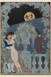 Scaramouche and Pulcinelle Man embracing a naked woman Two figues in silhouette against the moon-Georges Barbier-Giclee Print