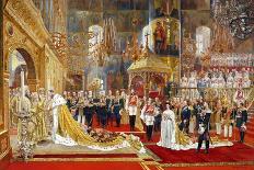 Coronation of Empreror Alexander III and Empress Maria Fyodorovna, 1883-1888-Georges Becker-Framed Stretched Canvas