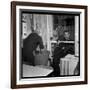 Georges Brassens Playing the Guitare at Home-Marcel Begoin-Framed Photographic Print