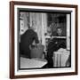 Georges Brassens Playing the Guitare at Home-Marcel Begoin-Framed Photographic Print