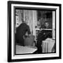 Georges Brassens Playing the Guitare at Home-Marcel Begoin-Framed Photographic Print