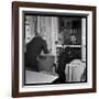 Georges Brassens Playing the Guitare at Home-Marcel Begoin-Framed Photographic Print