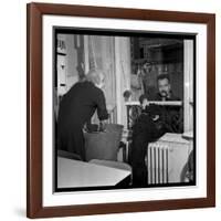 Georges Brassens Playing the Guitare at Home-Marcel Begoin-Framed Photographic Print