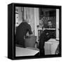 Georges Brassens Playing the Guitare at Home-Marcel Begoin-Framed Stretched Canvas