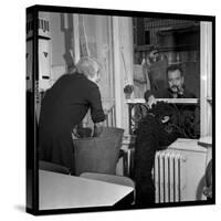 Georges Brassens Playing the Guitare at Home-Marcel Begoin-Stretched Canvas