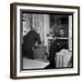 Georges Brassens Playing the Guitare at Home-Marcel Begoin-Framed Premium Photographic Print