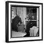 Georges Brassens Playing the Guitare at Home-Marcel Begoin-Framed Premium Photographic Print