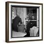 Georges Brassens Playing the Guitare at Home-Marcel Begoin-Framed Photographic Print