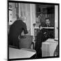 Georges Brassens Playing the Guitare at Home-Marcel Begoin-Mounted Photographic Print