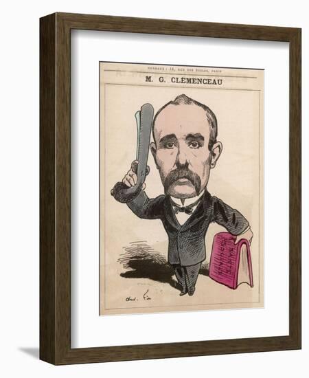 Georges Clemenceau French Statesman: a Satire on His Concern for His Country's Wellbeing-null-Framed Art Print