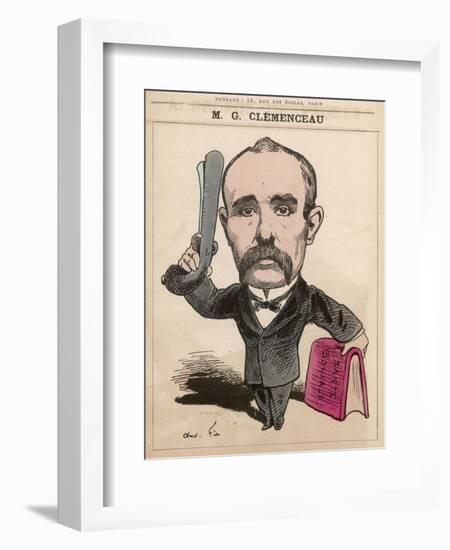 Georges Clemenceau French Statesman: a Satire on His Concern for His Country's Wellbeing-null-Framed Art Print