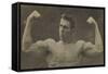 Georges Hackenschmidt (Russe) essayant ses forces (Lutteur russe).-null-Framed Stretched Canvas