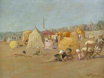 Afternoon on the Beach at Carolles; L'Apres-Midi Sur La Plage De Carolles-Georges Hoffman-Framed Giclee Print