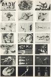 Full Undivided Sheet of the First Series of 21 Surrealist Picture Postcards, 1937-Georges Hugnet-Stretched Canvas