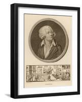 Georges Jacques Danton French Revolutionary Leader, with a Scene from the Terror Below-null-Framed Art Print