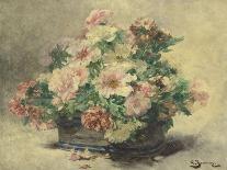 Vase of Flowers (Oil on Canvas)-Georges Jeannin-Giclee Print