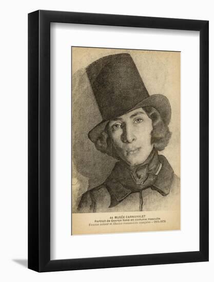 Georges Sand Alias Aurore Dudevant French Writer Dressed as a Man-null-Framed Photographic Print