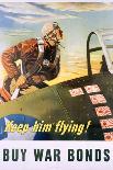 Keep Him Flying! Buy War Bonds Poster-Georges Schrieber-Mounted Giclee Print