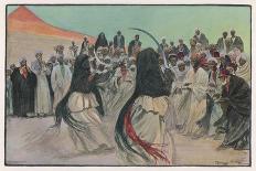 The Sabre Dance of the Bedouin Arabs-Georges Scott-Framed Stretched Canvas