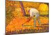 Georges Seurat Farmer with Hoe Art Print Poster-null-Mounted Poster