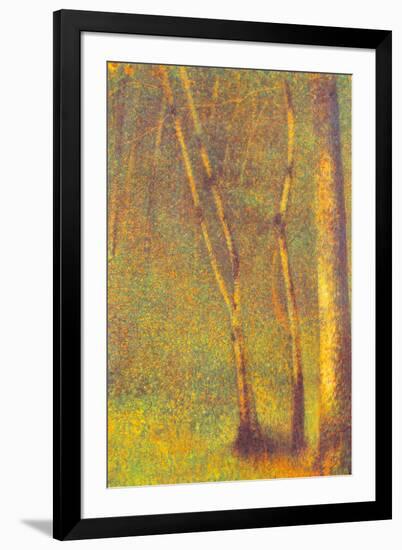 Georges Seurat Forest in Pontaubert-null-Framed Art Print