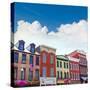 Georgetown Historical District Townhouses Facades Washington DC in USA-holbox-Stretched Canvas