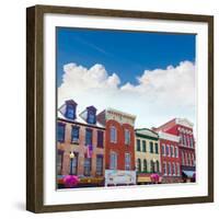 Georgetown Historical District Townhouses Facades Washington DC in USA-holbox-Framed Photographic Print