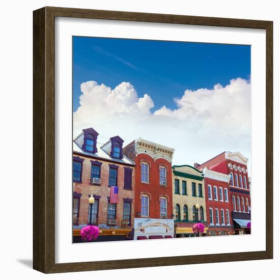 Georgetown Historical District Townhouses Facades Washington DC in USA-holbox-Framed Photographic Print