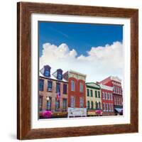 Georgetown Historical District Townhouses Facades Washington DC in USA-holbox-Framed Photographic Print