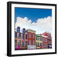 Georgetown Historical District Townhouses Facades Washington DC in USA-holbox-Framed Photographic Print