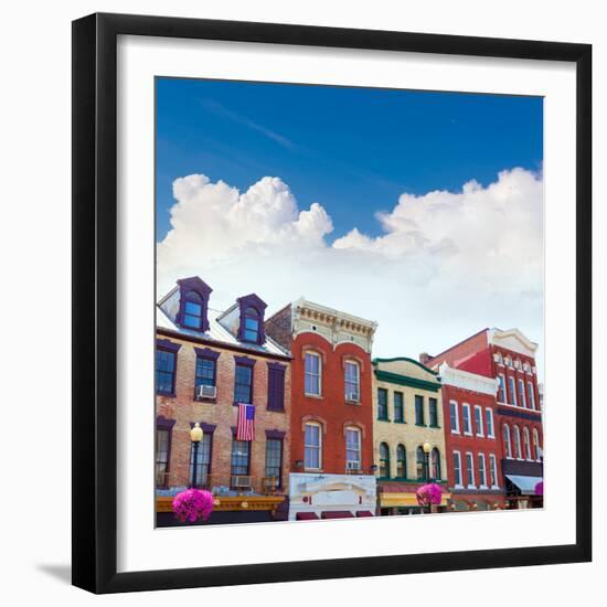 Georgetown Historical District Townhouses Facades Washington DC in USA-holbox-Framed Photographic Print