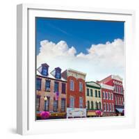 Georgetown Historical District Townhouses Facades Washington DC in USA-holbox-Framed Photographic Print