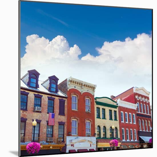 Georgetown Historical District Townhouses Facades Washington DC in USA-holbox-Mounted Photographic Print