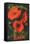 Georgetown, Texas - Corn Poppy Flowers-Lantern Press-Framed Stretched Canvas