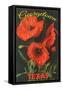 Georgetown, Texas - Corn Poppy Flowers-Lantern Press-Framed Stretched Canvas