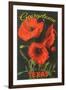 Georgetown, Texas - Corn Poppy Flowers-Lantern Press-Framed Art Print