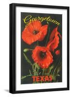 Georgetown, Texas - Corn Poppy Flowers-Lantern Press-Framed Art Print