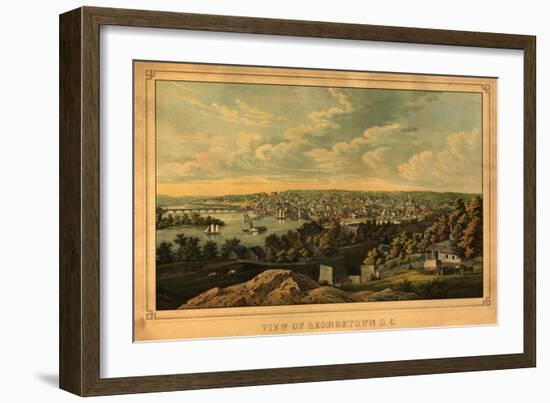 Georgetown, Washington DC - Panoramic Map-Lantern Press-Framed Art Print