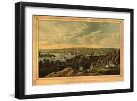 Georgetown, Washington DC - Panoramic Map-Lantern Press-Framed Art Print