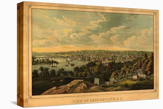 Georgetown, Washington DC - Panoramic Map-Lantern Press-Stretched Canvas