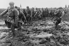 Soviet (Russian) Soldiers Marching Through a Muddy Field Near Odessa, Ca. 1944-Georgi Zelma-Framed Photo