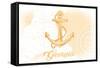 Georgia - Anchor - Yellow - Coastal Icon-Lantern Press-Framed Stretched Canvas