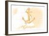 Georgia - Anchor - Yellow - Coastal Icon-Lantern Press-Framed Art Print