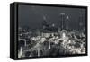 Georgia, Atlanta, Centennial Olympic Park, Elevated City View at Dusk-Walter Bibikow-Framed Stretched Canvas