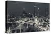 Georgia, Atlanta, Centennial Olympic Park, Elevated City View at Dusk-Walter Bibikow-Stretched Canvas