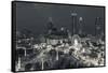 Georgia, Atlanta, Centennial Olympic Park, Elevated City View at Dusk-Walter Bibikow-Framed Stretched Canvas