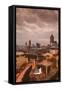 Georgia, Atlanta, Centennial Olympic Park, Elevated City View, Dusk-Walter Bibikow-Framed Stretched Canvas